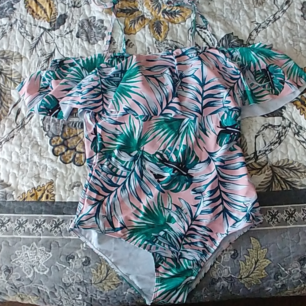 1-piece off the shoulder swimsuit
